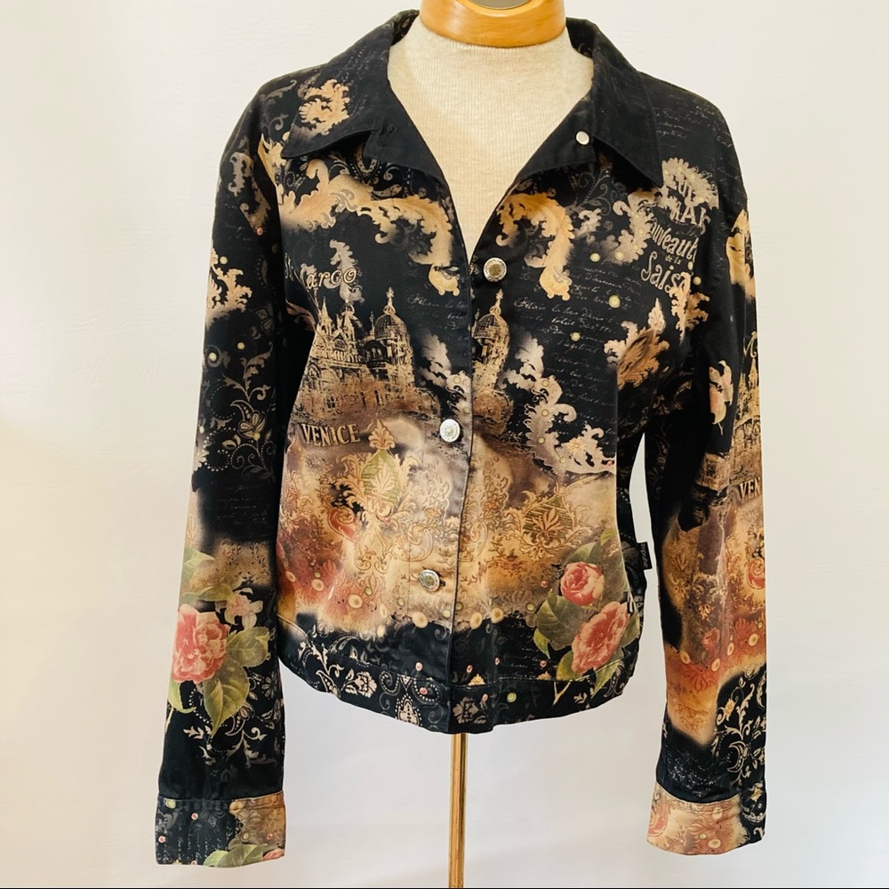 NWOT Impulse Venice Italy Print Jacket Sz L